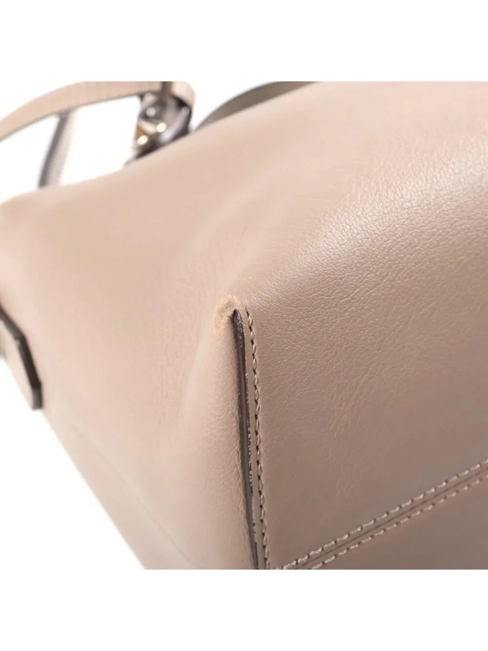 Fendi by the Way Medium 2-Way Shoulder Bag Greige Leather Silver